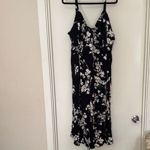 Torrid Black and White Floral Midi Dress